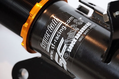 SF Racing USA coilovers for 1992-1995 Honda Civic EG rear fork, showing the adjustable coilover suspension components.