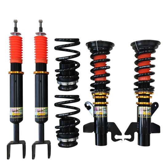 SF Racing USA coilovers for 1992-1995 Honda Civic EG rear fork, shown with coilover components and suspension parts.