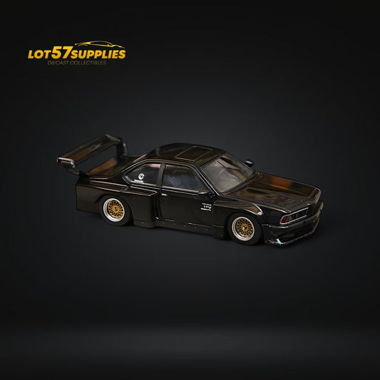 Street Weapon BMW E24 635 CSI Sharknose WideBody Black 1:64 - Evergreen Kings