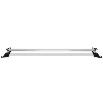 BLOX Racing rear strut tower bar for 2015-2021 Subaru WRX, suspension upgrade, without holes, shown installed in the engine bay