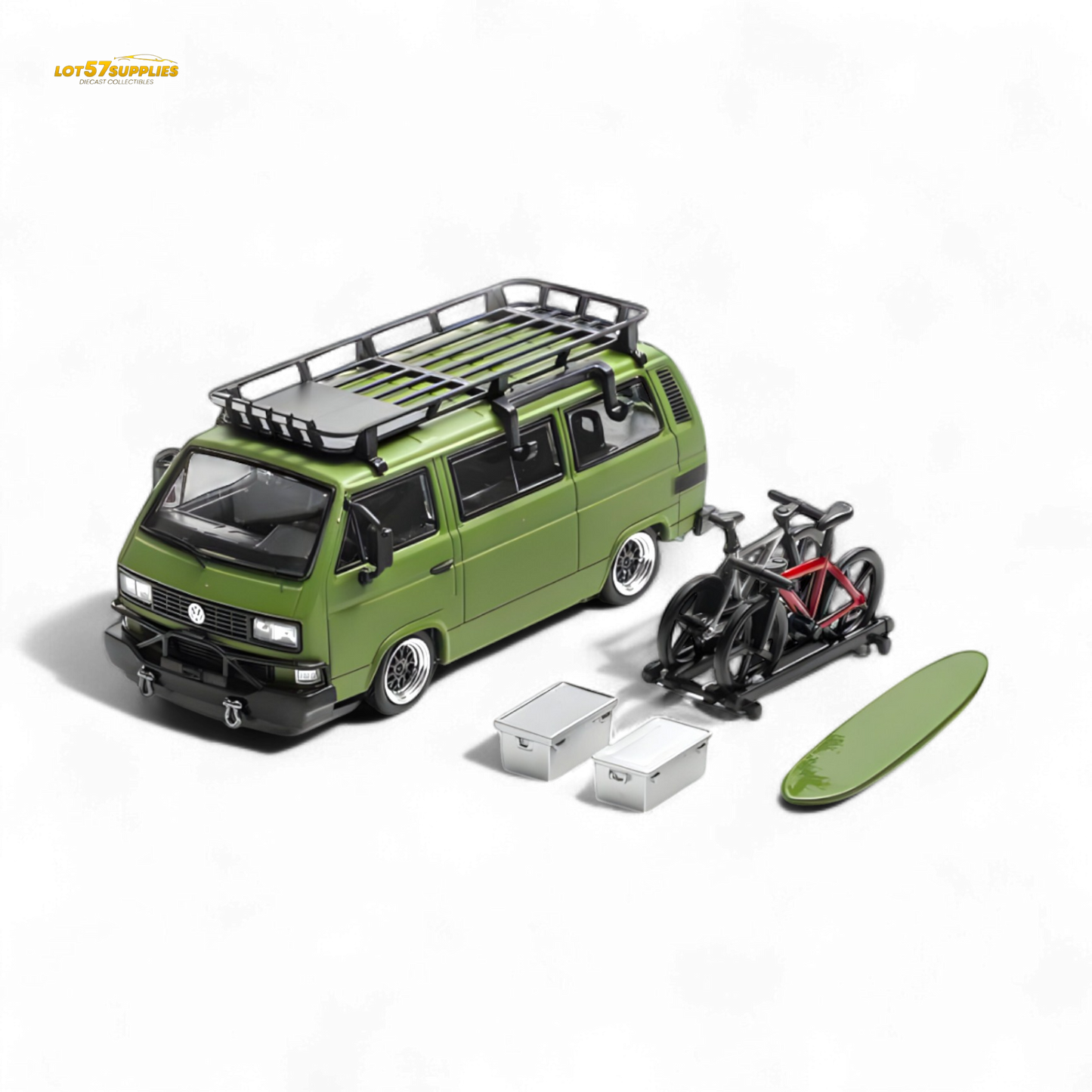 Mortal VW T3 Lowrider Military Green 1:64 - Evergreen Kings