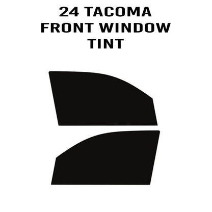 DIY Window Tint Kit for 2024+ Toyota Tacoma Double Cab, exterior vinyl tint applied to front window showing sleek finish