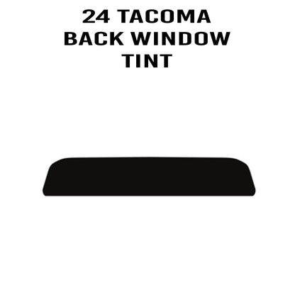 DIY Window Tint Kit for 2024+ Toyota Tacoma Double Cab, exterior vinyl tint applied to rear windows.