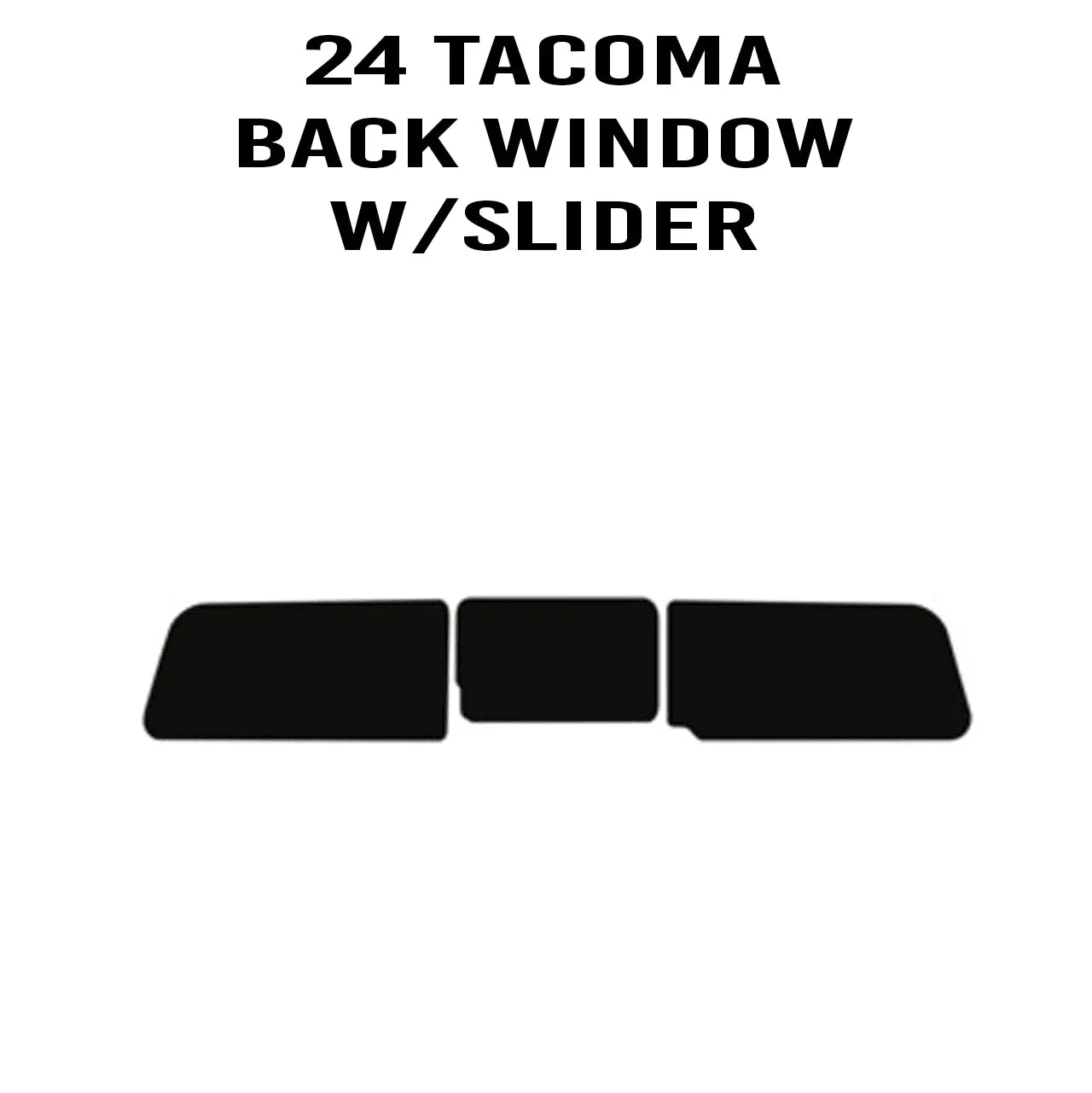 DIY Window Tint Kit for 2024+ Tacoma Double Cab, vinyl exterior tint applied to rear window with slider, by StickerFab.