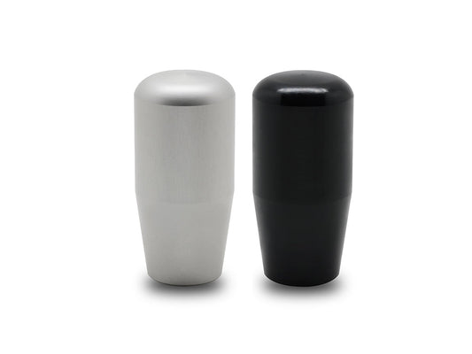 Circuit Hero Type-D shift knob, black and silver gear shift knob for car interior, with textured grip and sleek design.