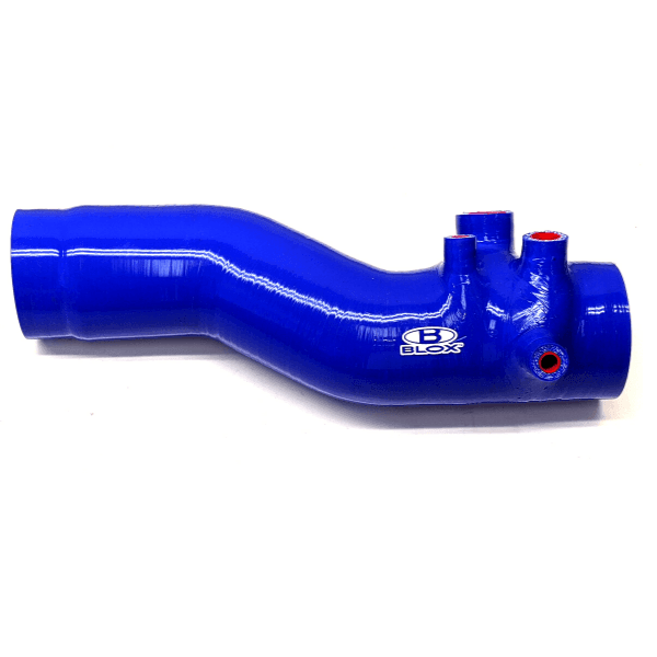 BLOX Racing turbo inlet silicone hose upgrade for 2015-2021 Subaru WRX FA20, induction part with smooth silicone finish.