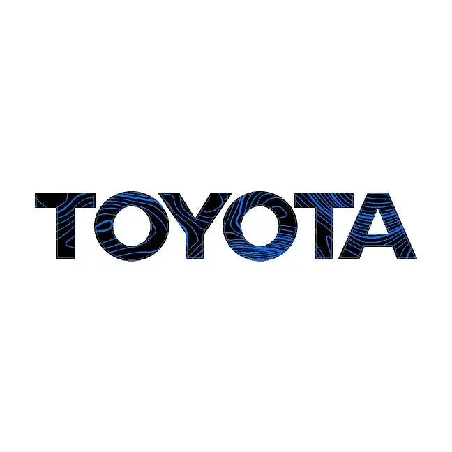 Velocity blue Toyota Topo rear tailgate emblem overlay for 2024+ Land Cruiser by StickerFab, showcasing the stylish emblem design.