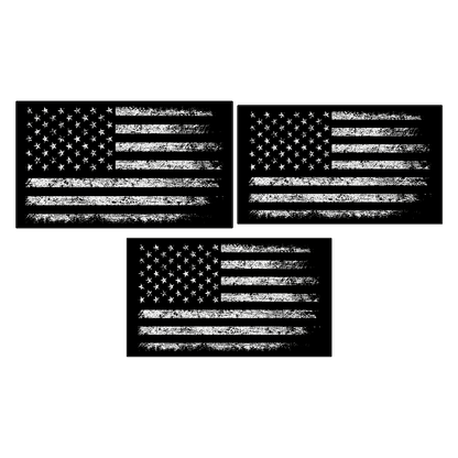 Vinyl sun visor airbag label overlay featuring distressed American flag design for 2024+ Toyota Tacoma interior.