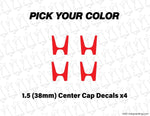 1.5 Inch 38mm H Center Cap Wheel Decals for Civic Type R Ek9 - Evergreen Kings - Vehicle Decals