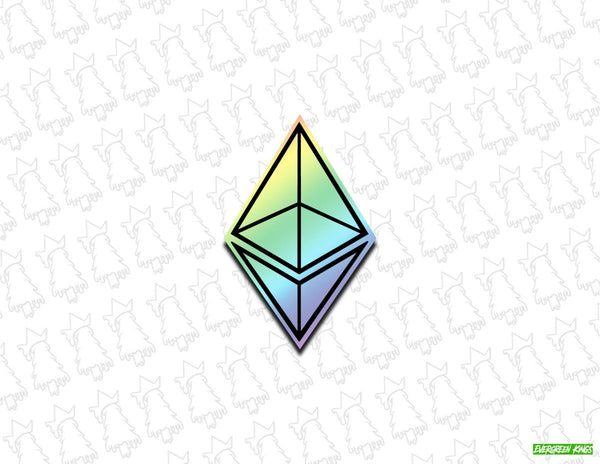 Ethereum ETH Holographic Sticker - Limited Edition - Evergreen Kings - Electronics Stickers & Decals