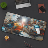 Official 0xLuckless Collision of Space & Time NFT Desk Mat - Evergreen Kings - Home Decor