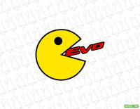 Pac Man Eating Evo Decal - Evergreen Kings - Vehicle Decals