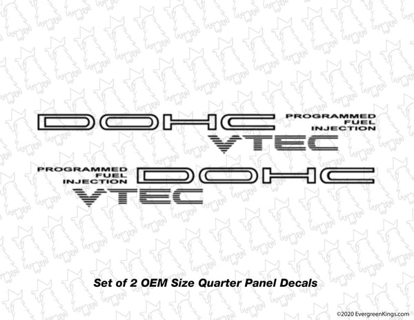 Programmed Fuel Injection PFI DOHC Vtec Door Decals - Evergreen Kings - Vehicle Decals