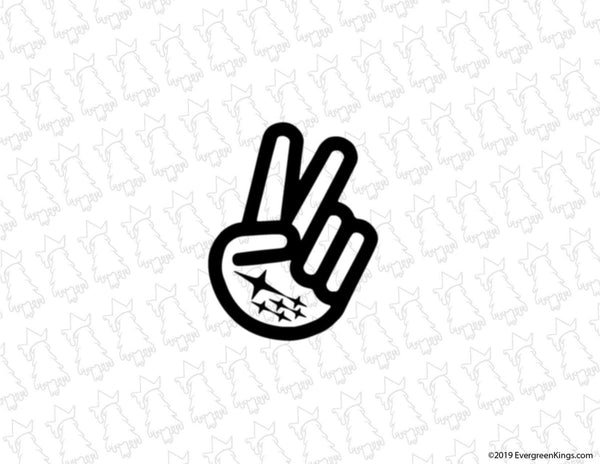 Subie Deuces Peace Sign Decal - Evergreen Kings - Vehicle Decals