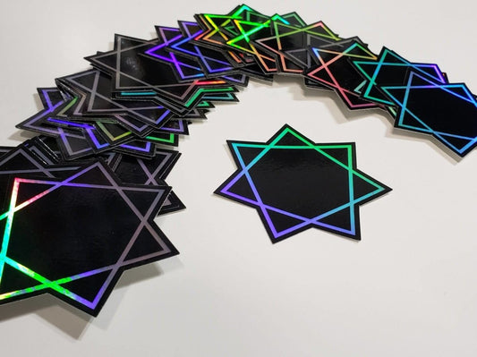 Tool Inspired Heptagram Sacred Geometry Holographic Sticker - Evergreen Kings - Bumper Stickers